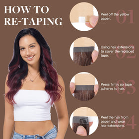 Extensions GOO GOO 20 pouces mises en place sur des cheveux