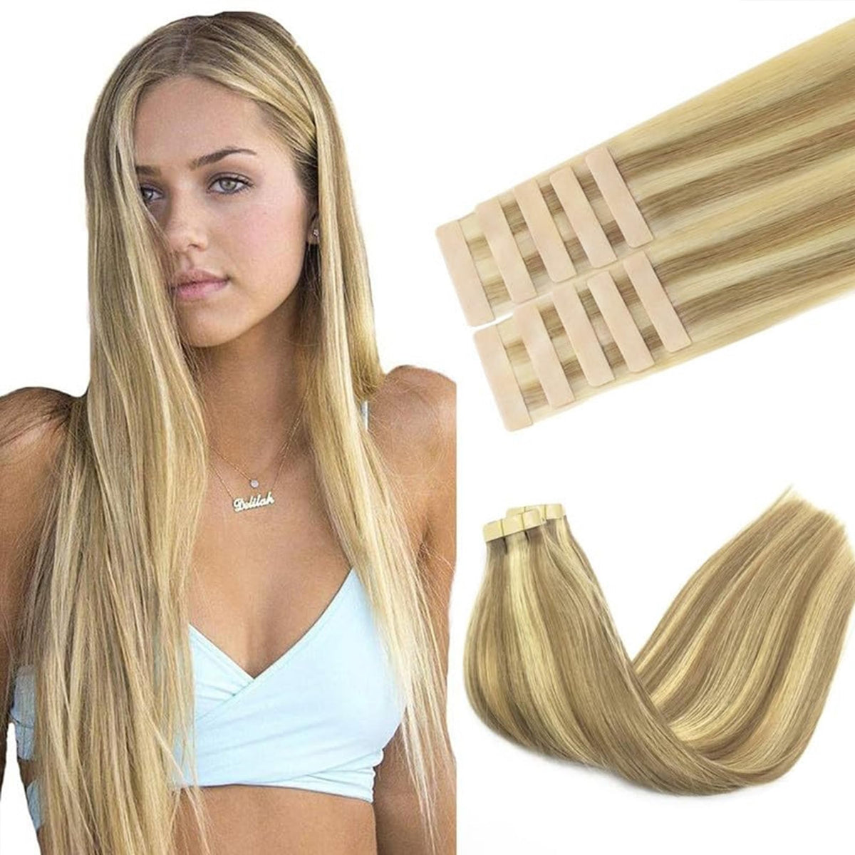 Extensions GOO GOO cheveux humains 24 pouces couleur blonde claire