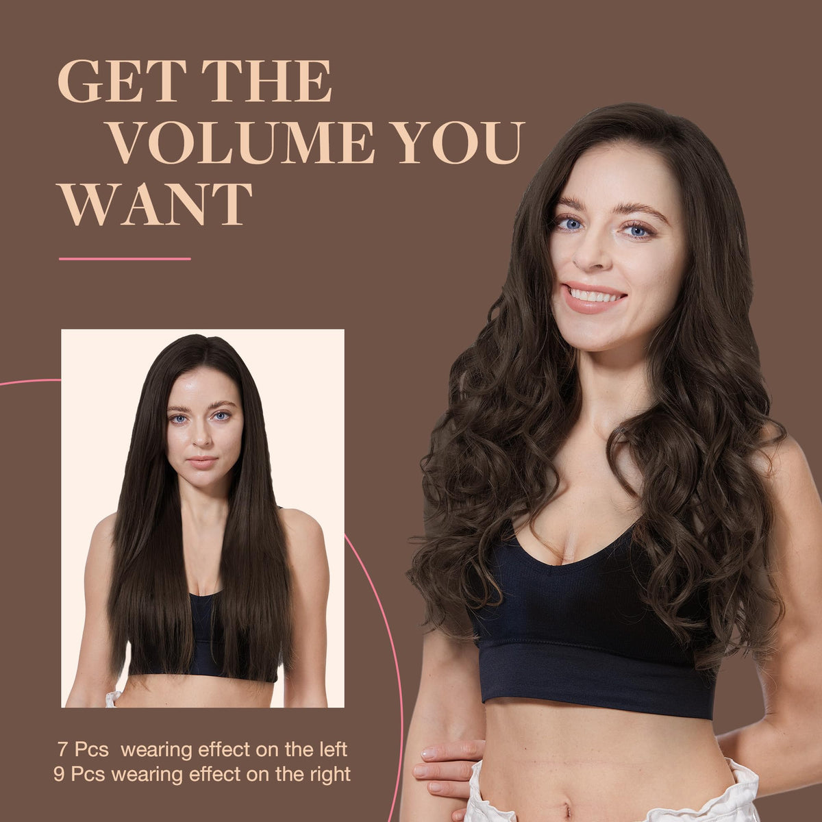 Extensions GOO GOO cheveux humains avec coiffure bouclée