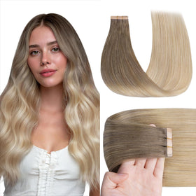 Extensions GOO GOO cheveux naturels 14 pouces couleur chocolat à blond