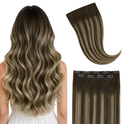 Extensions GOO GOO cheveux naturels clip-in 20 pouces couleur #4/26/4