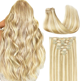 Extensions GOO GOO clip-in 24 pouces couleur #18D/22F vue de face