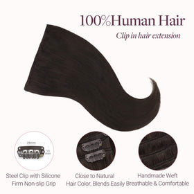Extensions GOO GOO de 20 pouces en cheveux humains sur un fond neutre