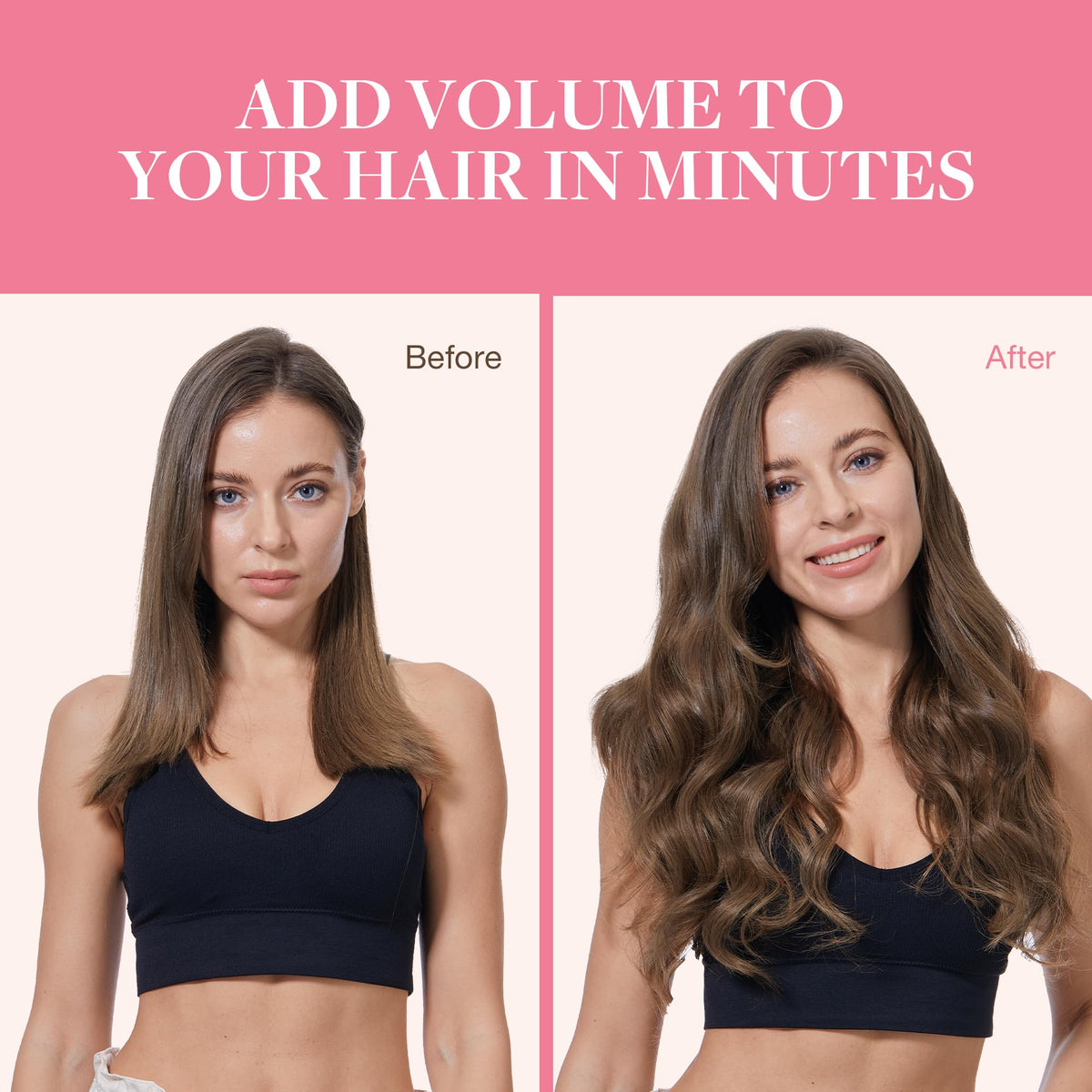 Extensions GOO GOO en cheveux humains avant et après application