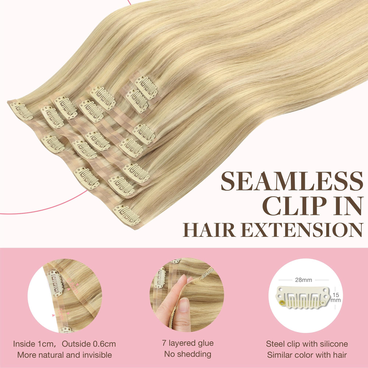Extensions GOO GOO en cheveux humains avec reflets