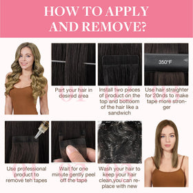 Extensions GOO GOO en cheveux humains bronde sur un support