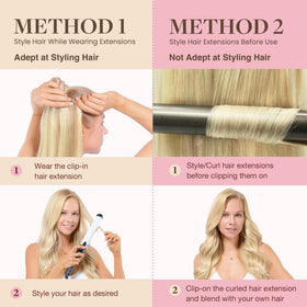 Extensions GOO GOO en cheveux humains, coloris avec reflets