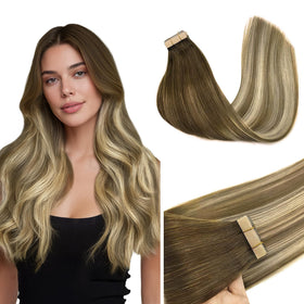 Extensions GOO GOO en cheveux humains Remy 20 pouces, couleur châtaigne