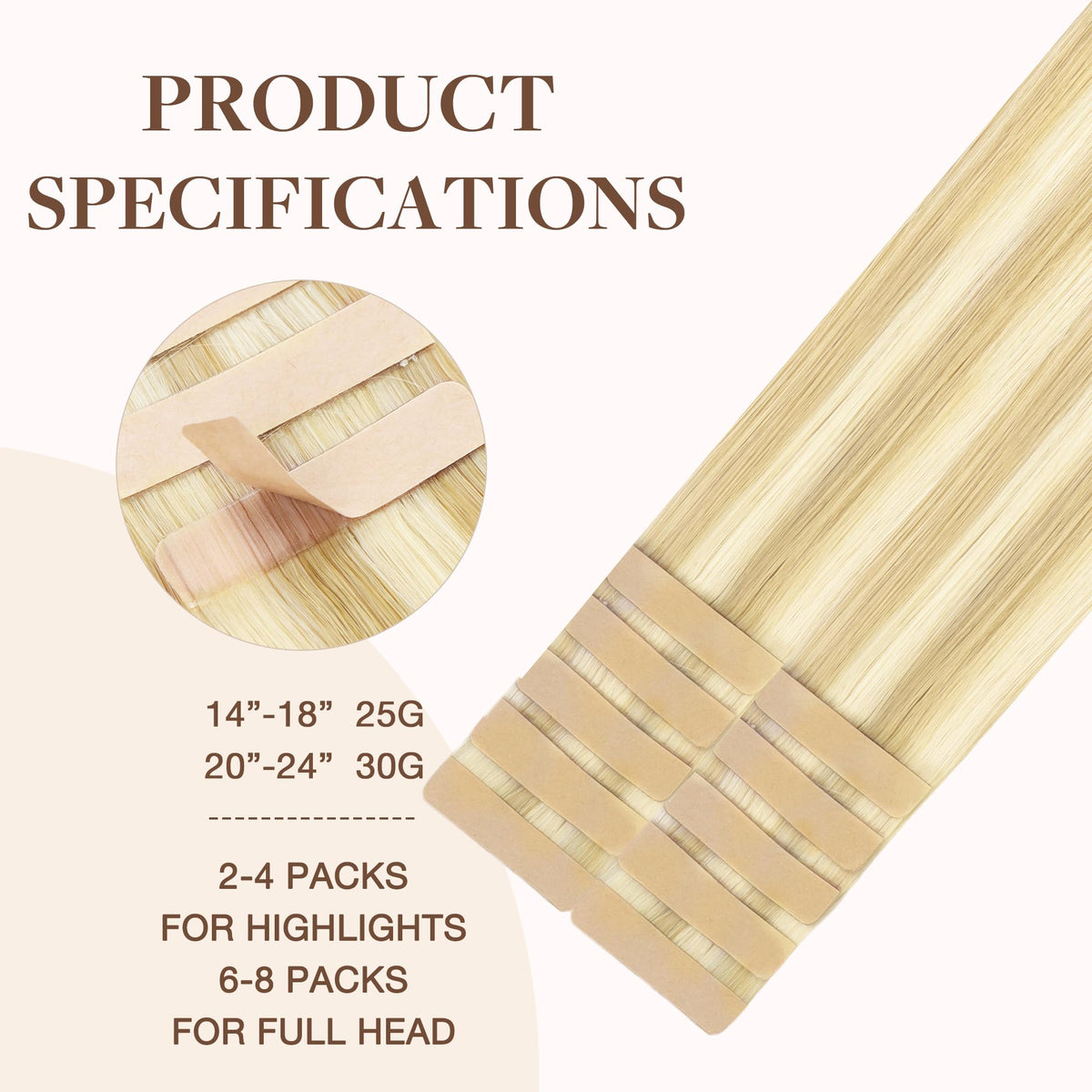 Extensions GOO GOO en cheveux humains Remy avec reflets
