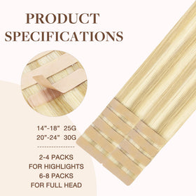 Extensions GOO GOO en cheveux humains Remy avec reflets