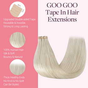 Extensions GOO GOO en cheveux humains Remy sur un support