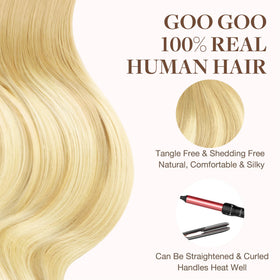 Extensions GOO GOO en cheveux naturels avant et après application