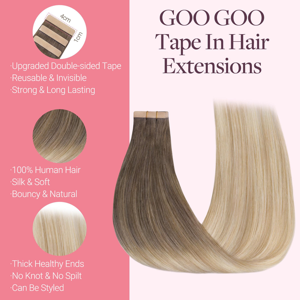 Extensions GOO GOO en cheveux naturels en paquet