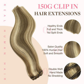 Extensions GOO GOO montrant la texture soyeuse des cheveux humains