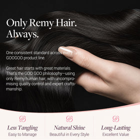 Extensions GOO GOO montrant le balayage Iced Latte