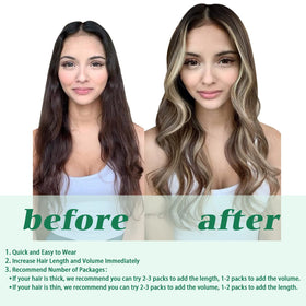 Extensions GOO GOO montrant leur volume et leur longueur