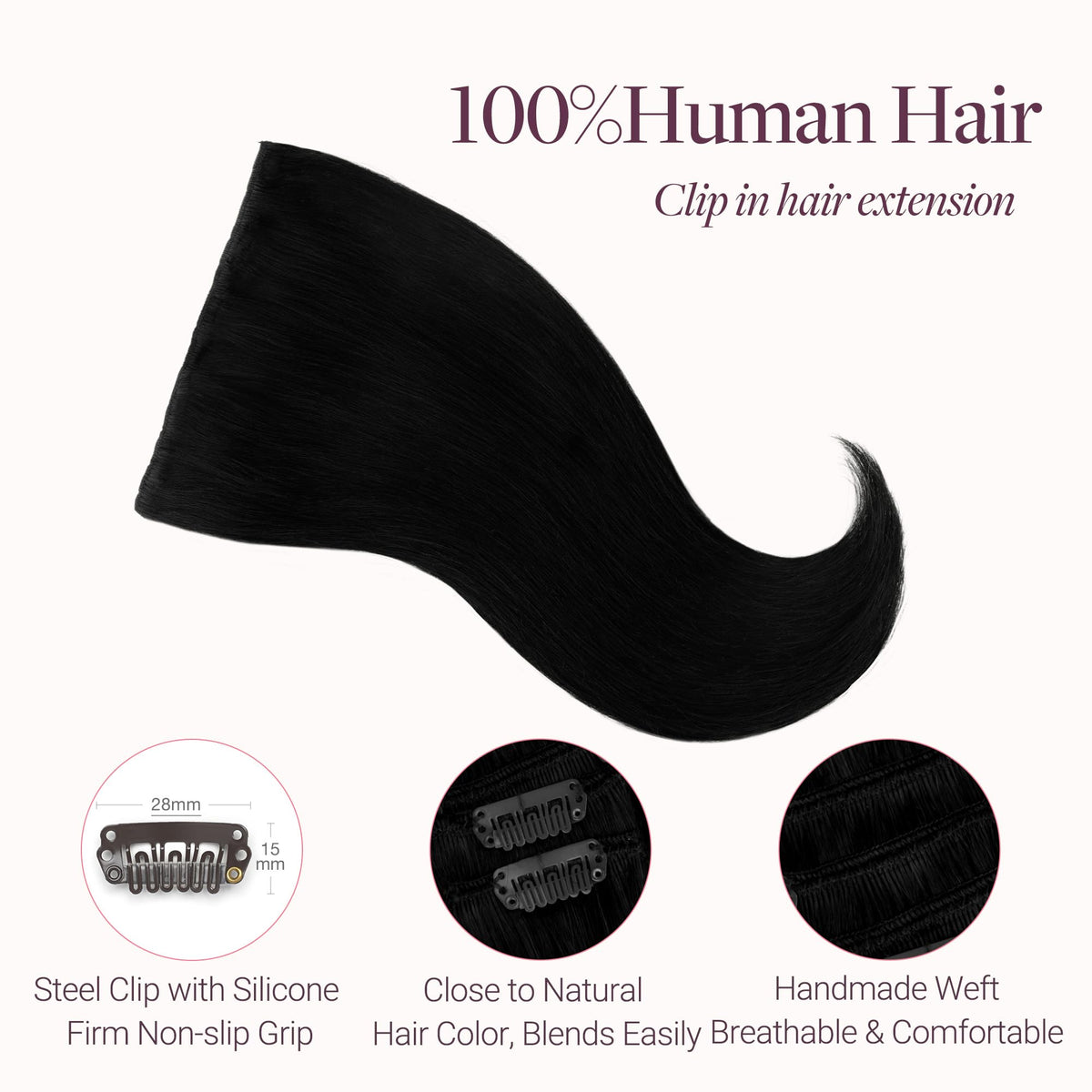 Extensions GOO GOO posées sur cheveux naturels pour un look chic