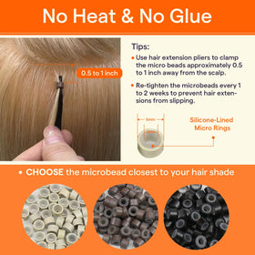 Extensions I Tip en cheveux humains légers et confortables en présentation