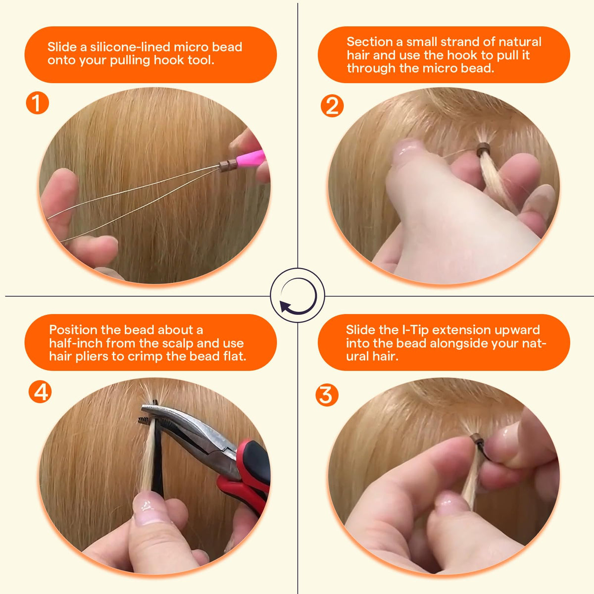 Extensions I Tip en cheveux humains montrant le mouvement naturel