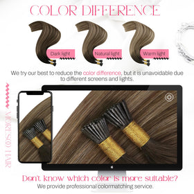 Extensions I Tip Moresoo installées sur cheveux naturels