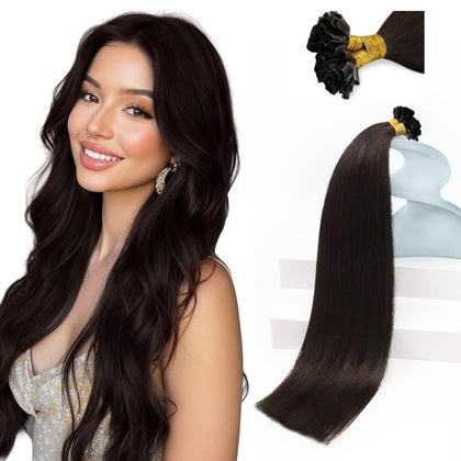 Extensions K Tip Sunny Hair 18 pouces Brun Foncé - vue avant