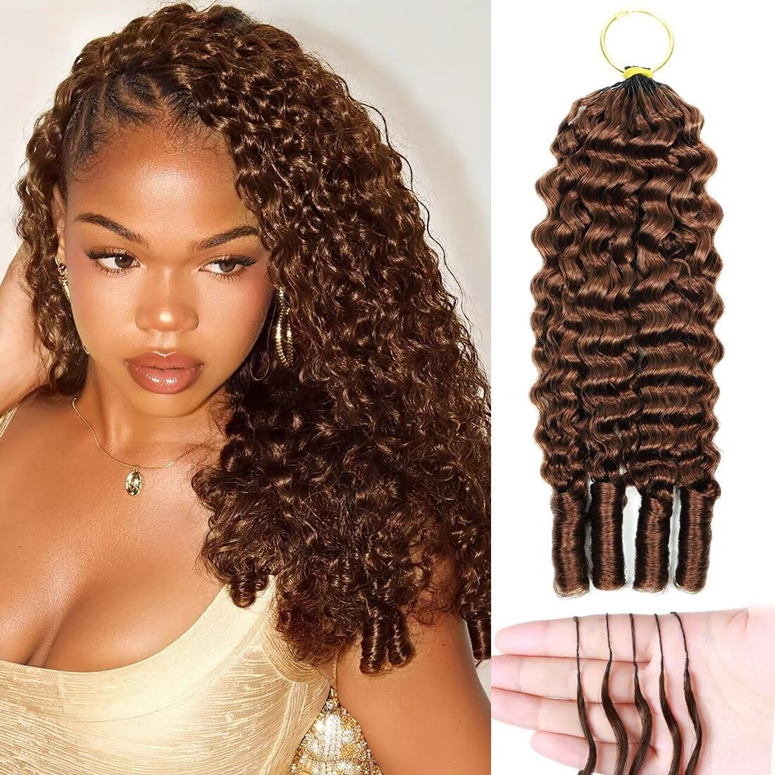 Extensions LOLly Hair 16 pouces couleur noire avec finition invisible
