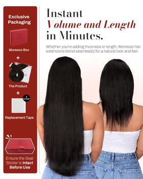 Extensions Moresoo en brun foncé avec texture soyeuse