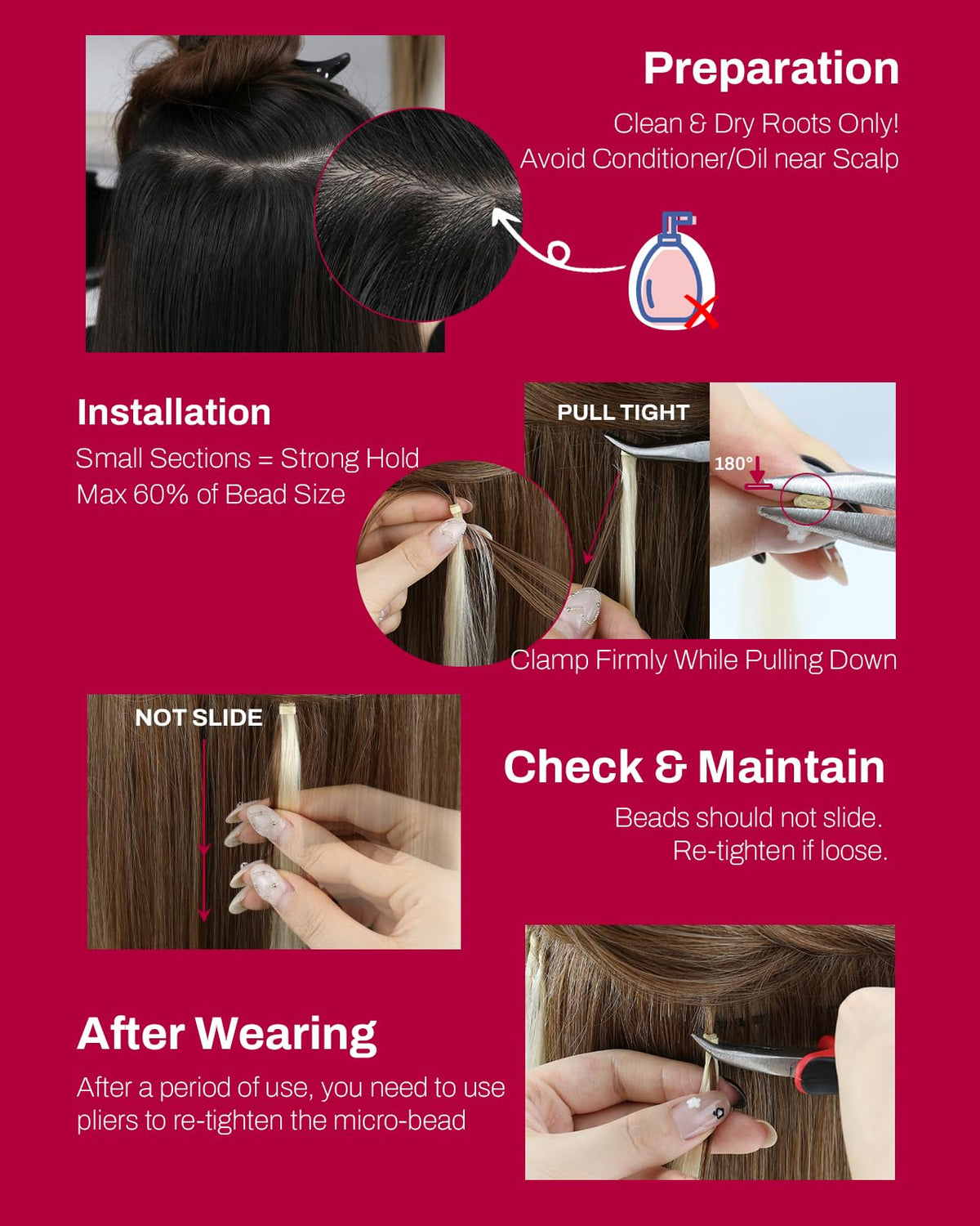 Extensions Moresoo en cheveux Remy, couleur marron foncé