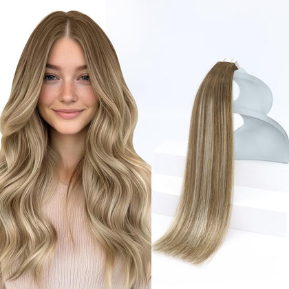 Extensions Ombre Sunny Hair 20 pièces en cheveux humains, vue de face