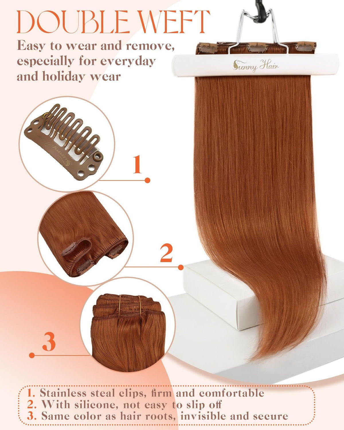Extensions Sunny Hair avec guide de sélection de couleurs