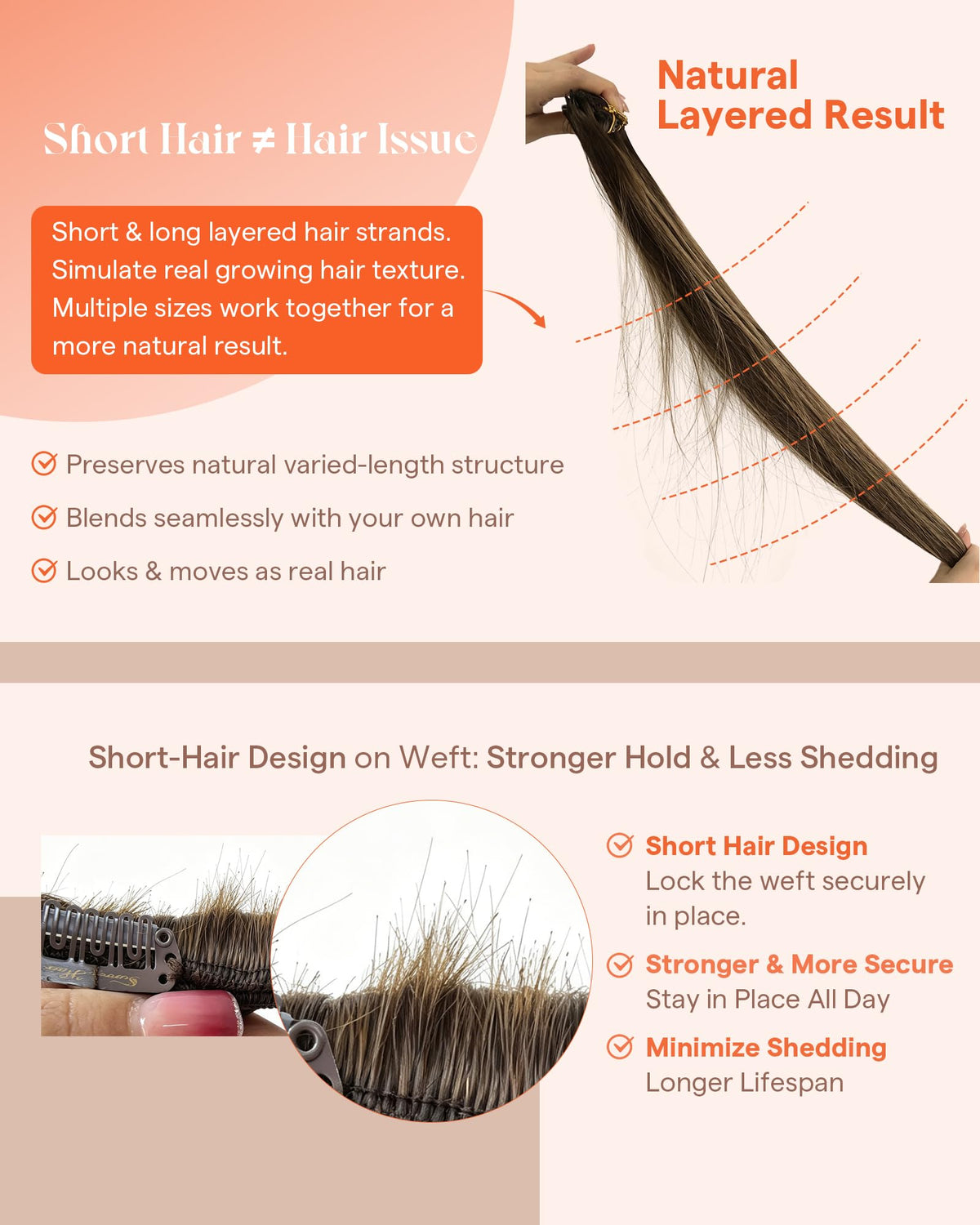 Extensions Sunny Hair en cheveux humains, mise en scène lors d'une coiffure