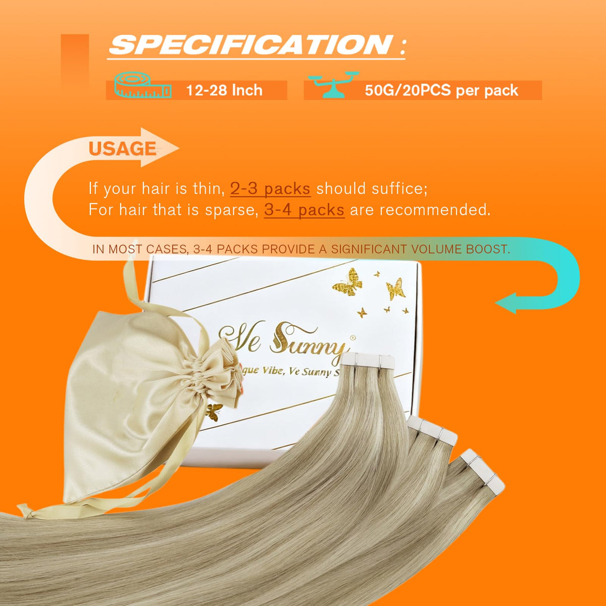 Extensions Sunny Hair en cheveux humains, présentation avant et après