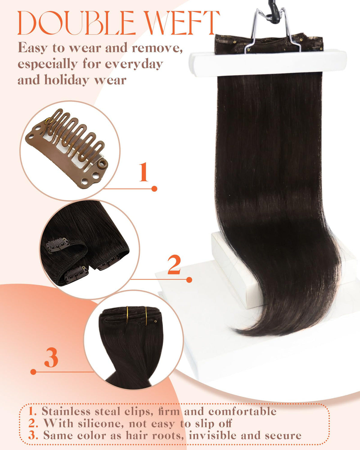 Extensions Sunny Hair en cheveux humains, présentation en usage