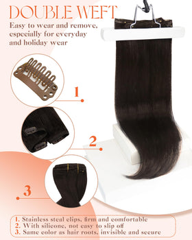 Extensions Sunny Hair en cheveux humains, présentation en usage