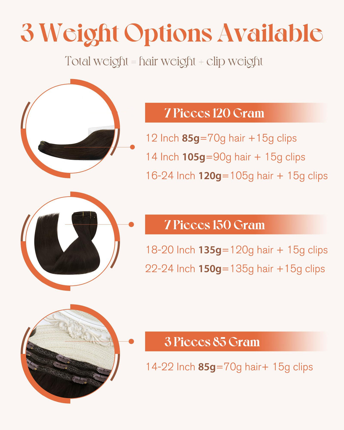 Extensions Sunny Hair en cheveux humains présentées sur une table