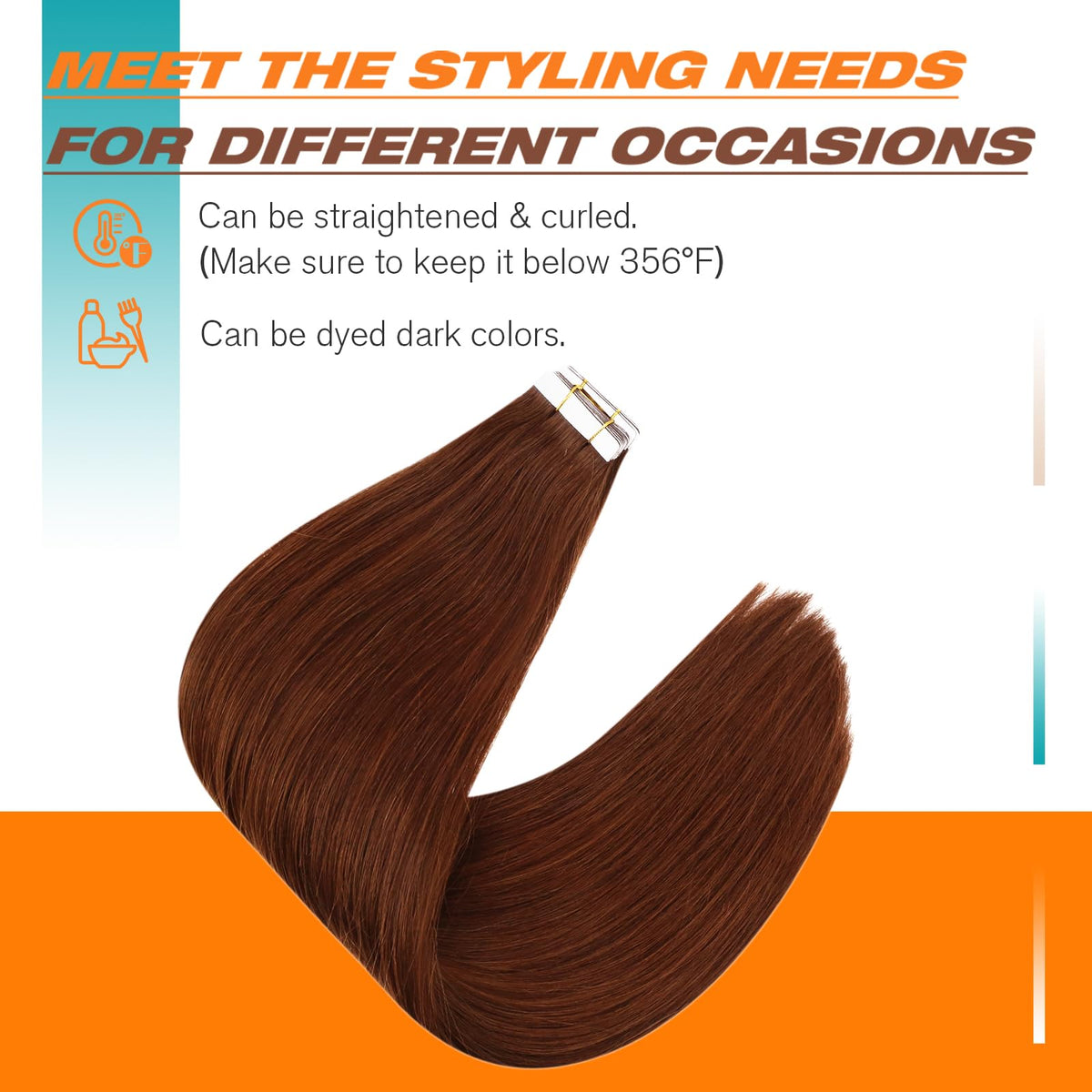 Extensions Sunny Hair installées sur des cheveux ondulés