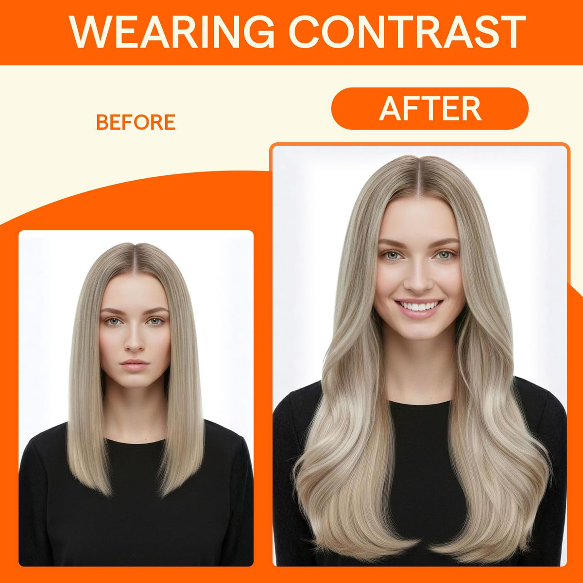 Extensions U Tip Full Shine montrant la texture des cheveux