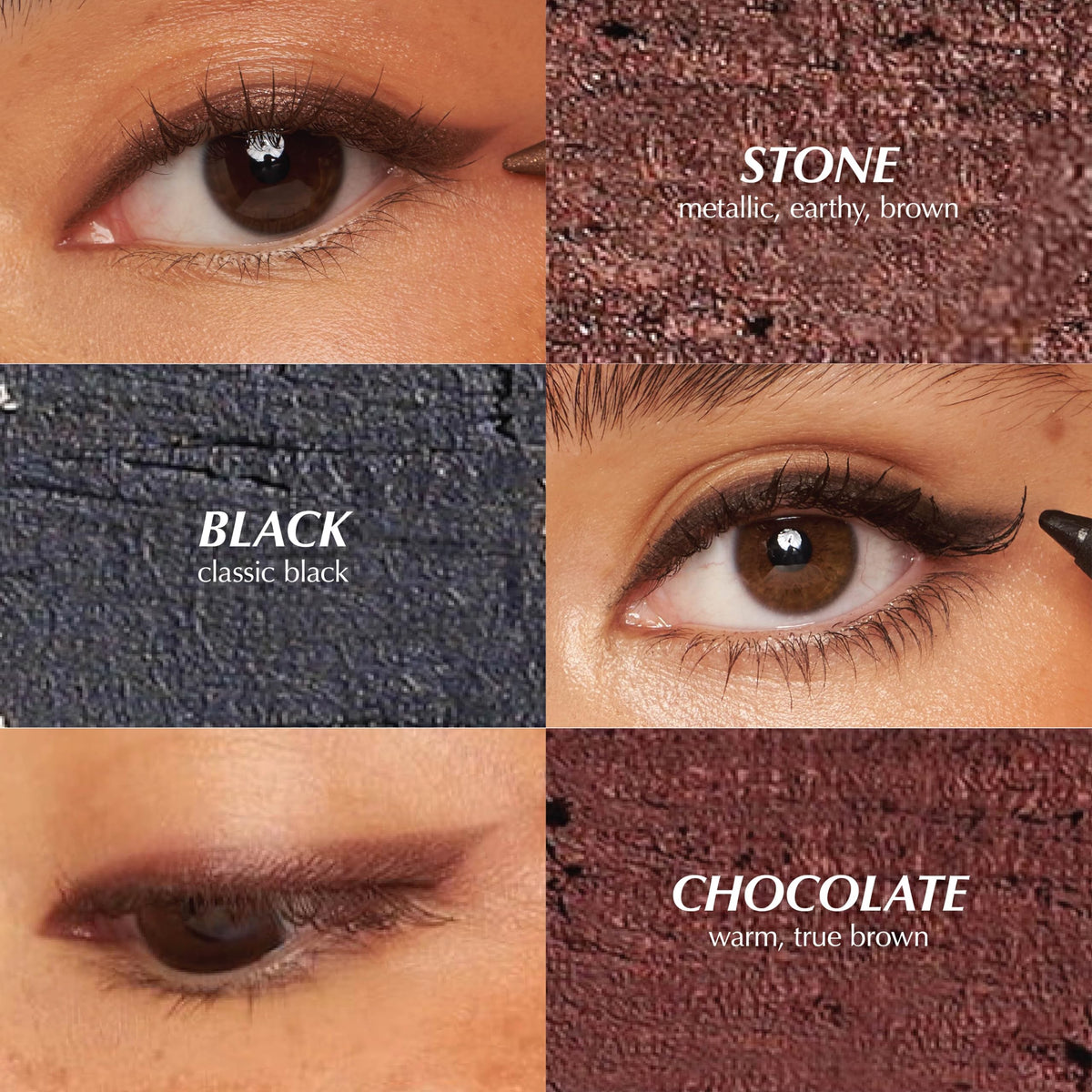 Eyeliner chocolat PERSONA avec maquillage complet