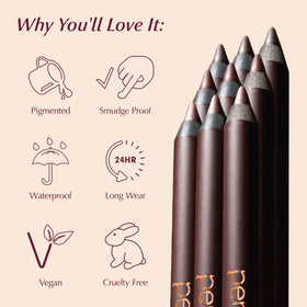 Eyeliner chocolat PERSONA sur fond neutre