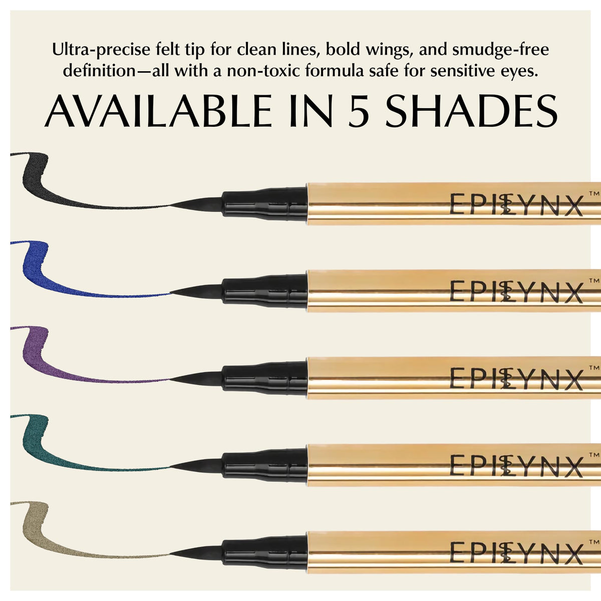 Eyeliner EPILYNX avec autres produits de maquillage