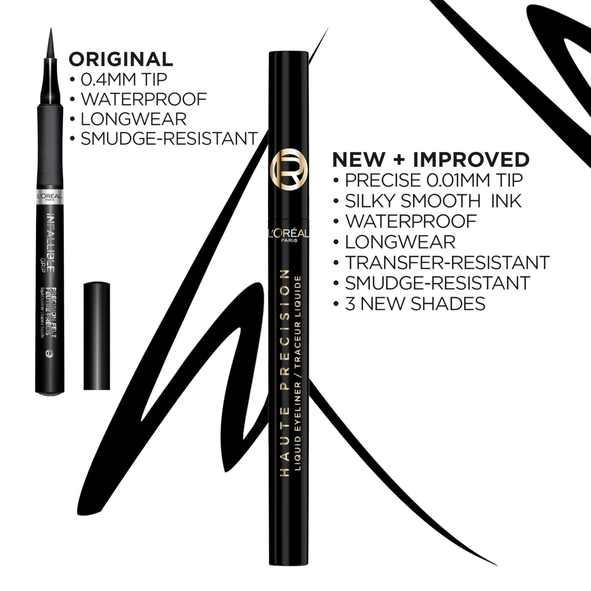 Eyeliner liquide marron sur un modèle