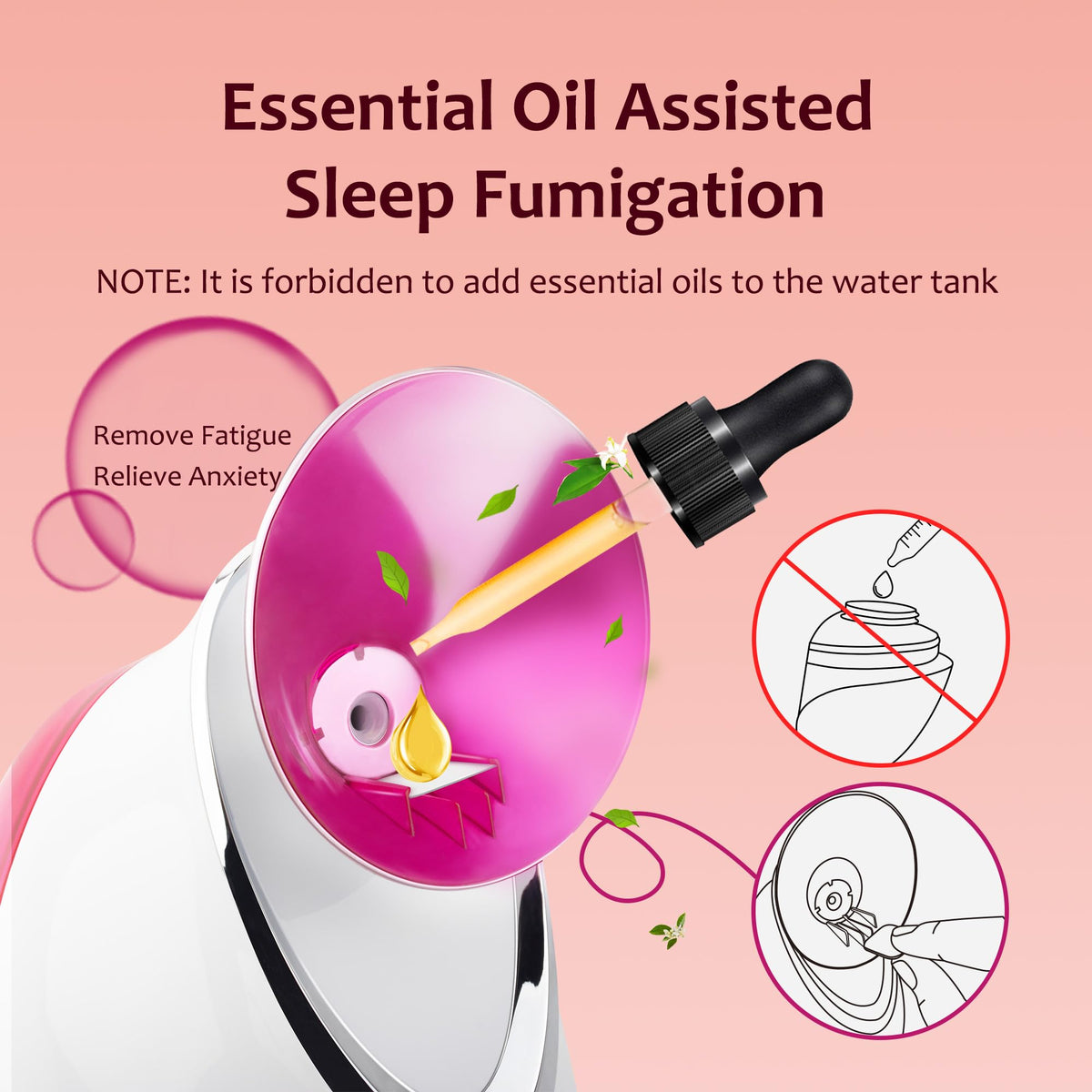 EZBASICS Steamer Facial rose sur une table de salle de bain