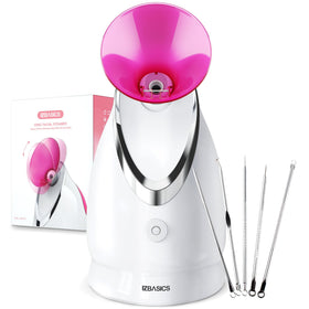 EZBASICS Steamer Facial rose vue de face avec buse ajustable