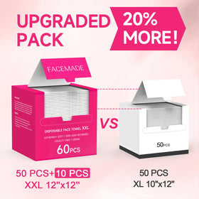 FACEMADE Serviettes Visage Jetables XXL en voyage
