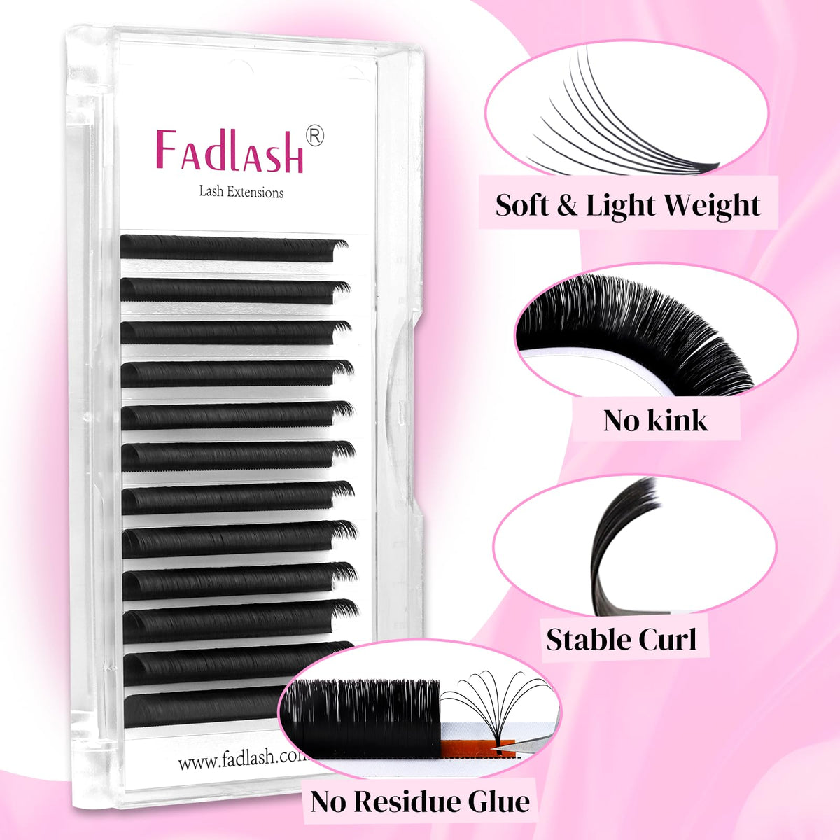 FADLASH boîte d'extensions de cils avec 2D-10D options