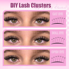 FADLASH Cils Individuels D Curl 280PCS avec variation de longueur