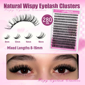 FADLASH Cils Individuels D Curl 280PCS en application sur un œil