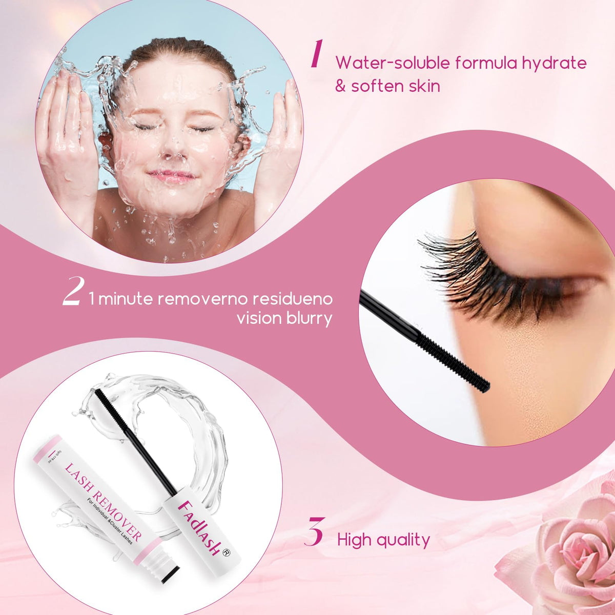 FADLASH Dissolvant pour cils avec instructions d'utilisation