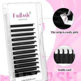 FADLASH extensions de cils avec courbure stable, résistantes à la chaleur