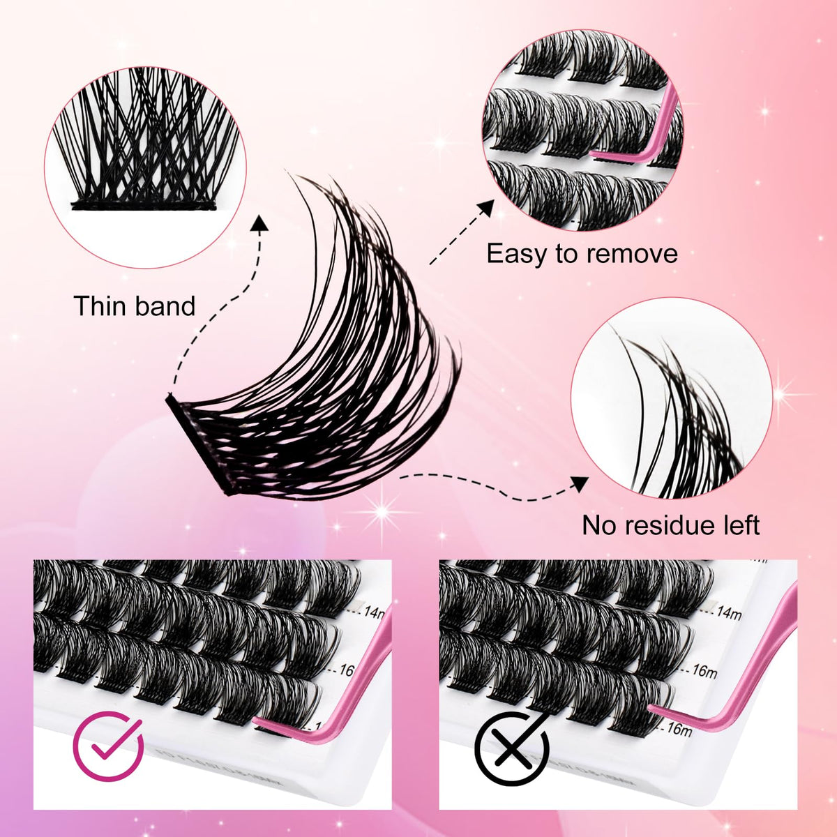 FADLASH faux cils en éclats D Curl 0,07 application avec des pinces